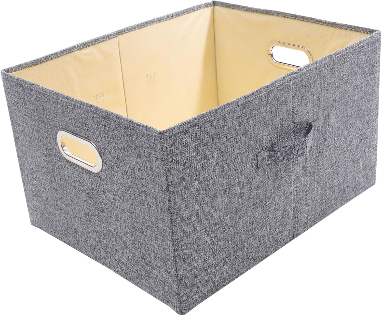 Collapsible Fabric Storage Box with Lid Large Cotton-linen Organizer for Home Office and Closet Sturdy Design for Efficient Sundries Storage