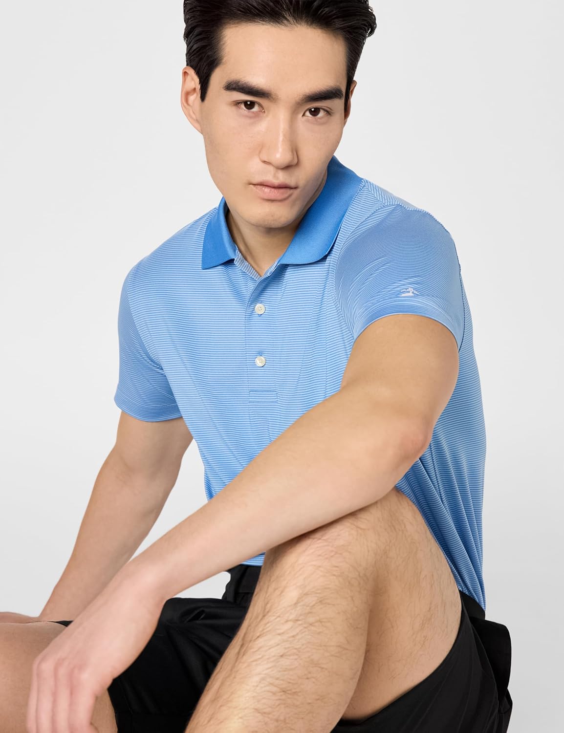 Brooks Brothers Mens Performance Series Micro Stripe Jersey Polo Shirt - Image 2