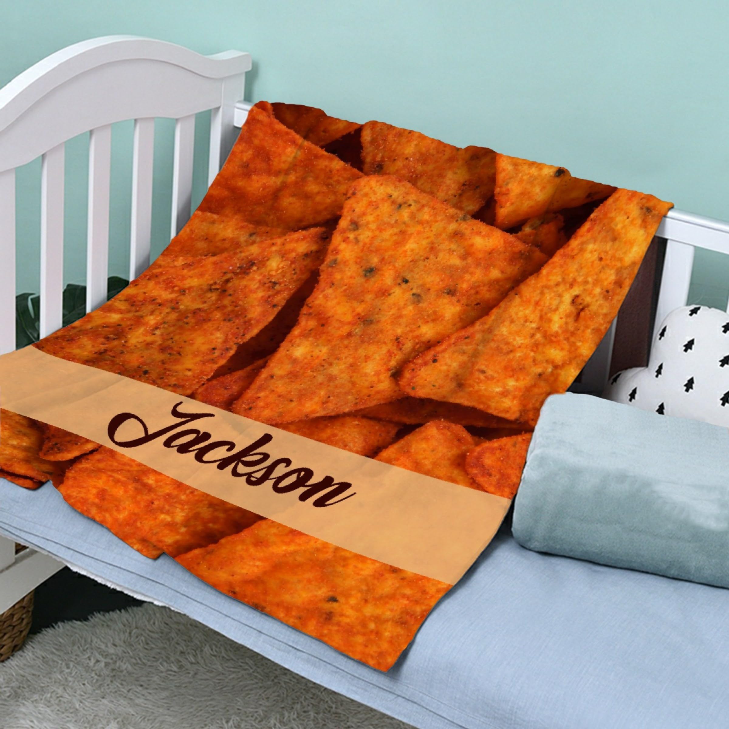 ARTBLANKET Manta de nachos personalizada para bebés, regalos para niños y niñas, súper suave, manta de nachos para niños pequeños, manta para recién nacidos, acogedora manta de recepción, decoración