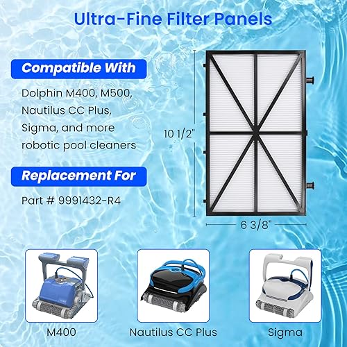 Miniatura 2 de Future Way Paneles de filtro de cartucho ultrafinos, compatibles con Dolphin M400/M500, limpiador robótico Nautilus CC Plus para piscinas, número de