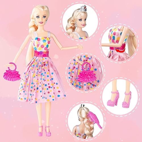 Miniatura 5 de BETTINA Juego de muñecas grandes de unicornio y princesa con luces y sonidos, juguetes mágicos de unicornio, muñecas de 11.5 pulgadas, juego de