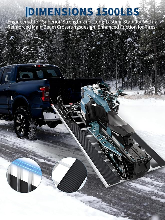 Rampa para motos de nieve Garvee 85" x 54" aluminio plegable miniatura 7