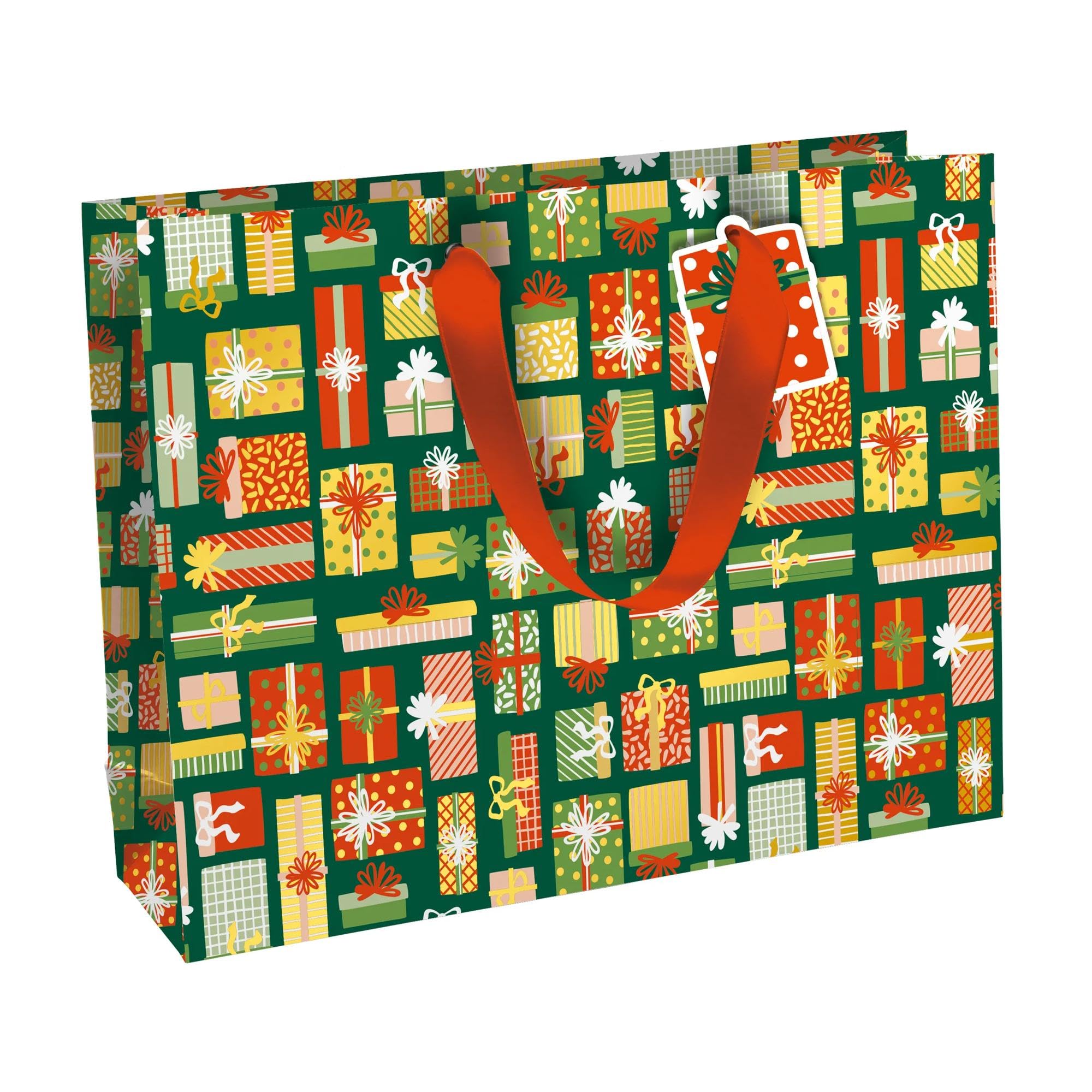 Clairefontaine X-34644-6C, A Set of 6 Excellia Gift Bags, Shopping Size, 37.3x11.8x27.5 cm, 210g, Design: Sweet Christmas