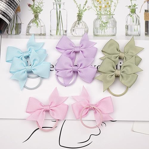 Miniatura 4 de 50 ligas para el cabello de bebé de 2 pulgadas, accesorios para el cabello de niños pequeños, bandas de goma sueltas y estiradas, soportes para cola