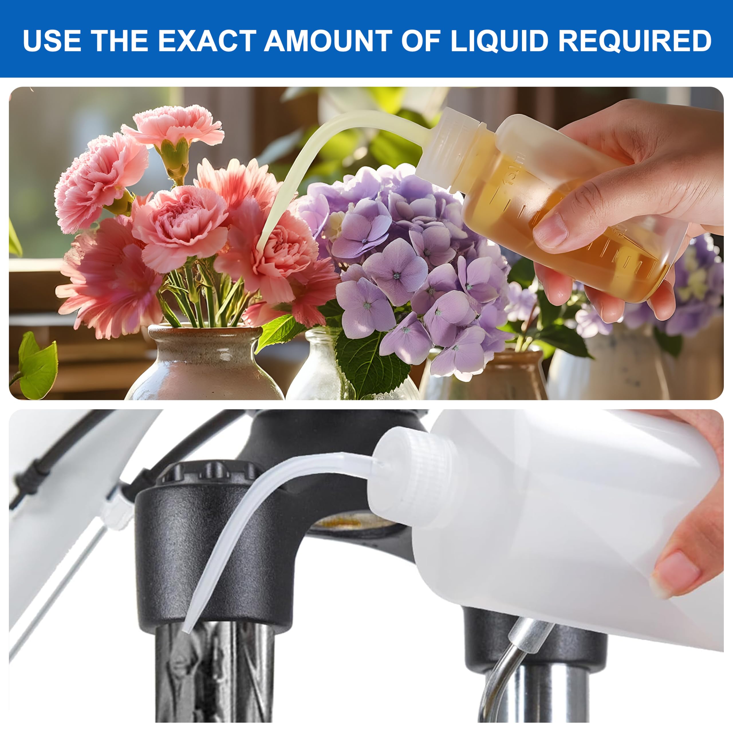 Botellas de Lavado 500 ml, Plástico Transparente, Squeeze Wash Bottle con Embudo para Laboratorio