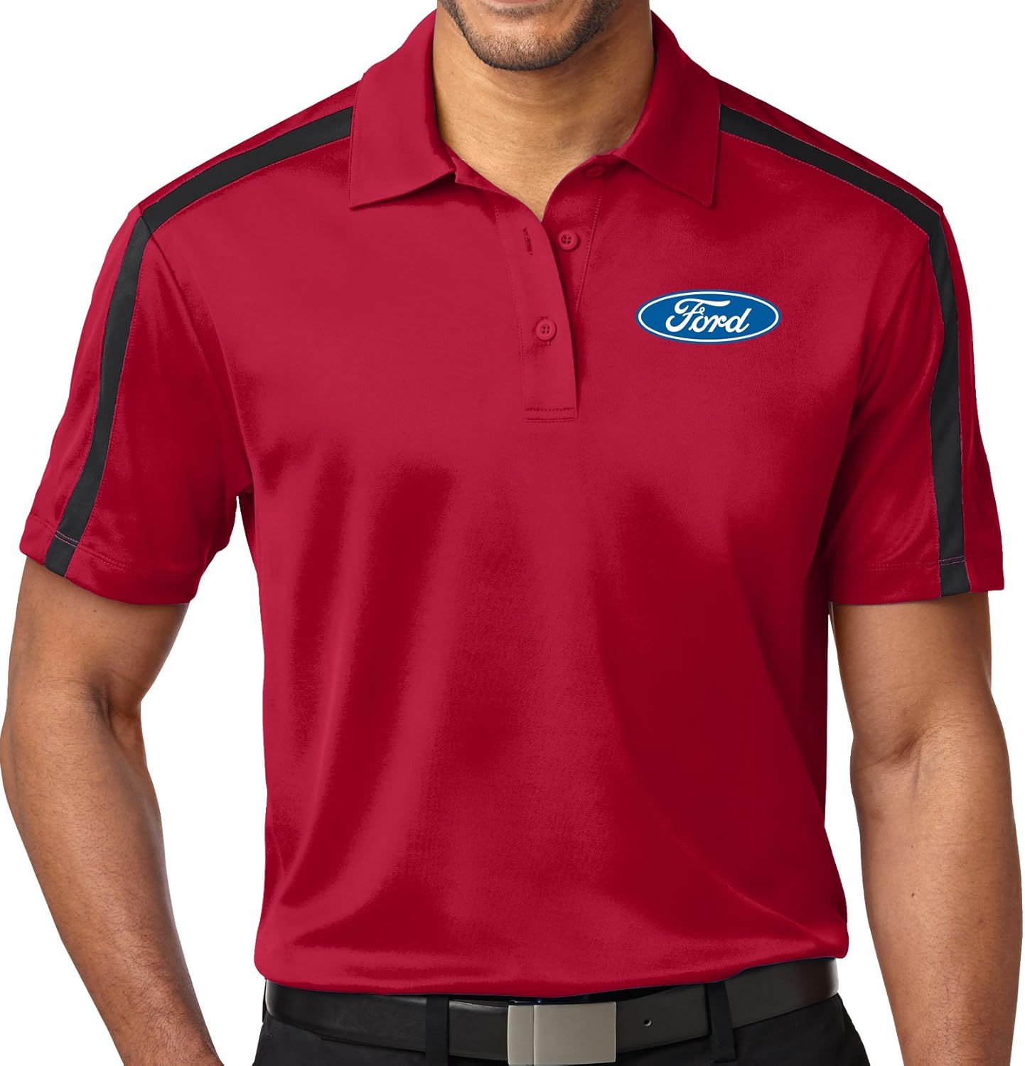 Buy Cool Shirts Mens Ford Colorblock-Stripe Polo Shirt
