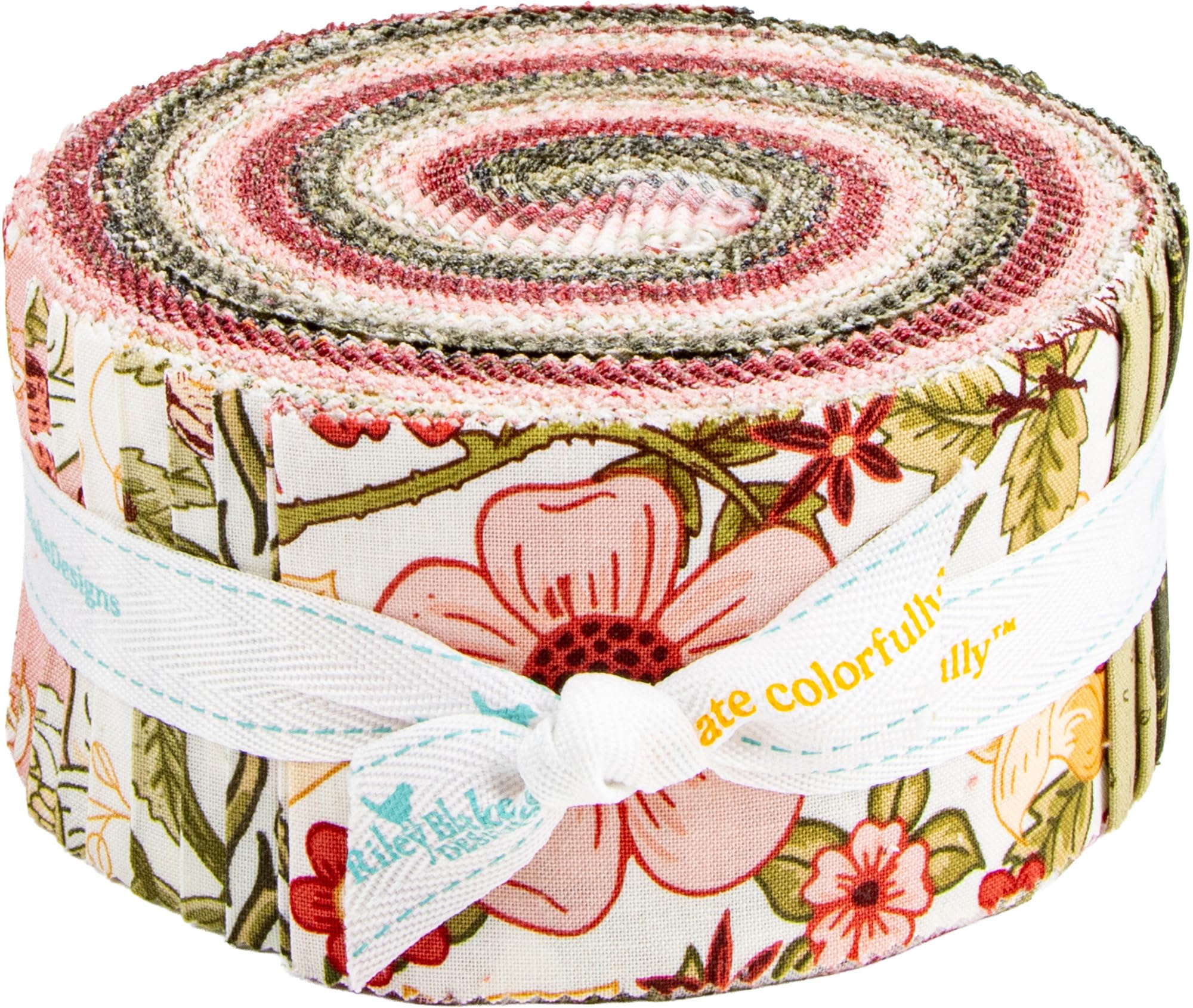 Diane Labombarbe Tangled Garden Rolie Polie 40 2.5-inch Strips Jelly Roll Riley Blake RP-18020-40