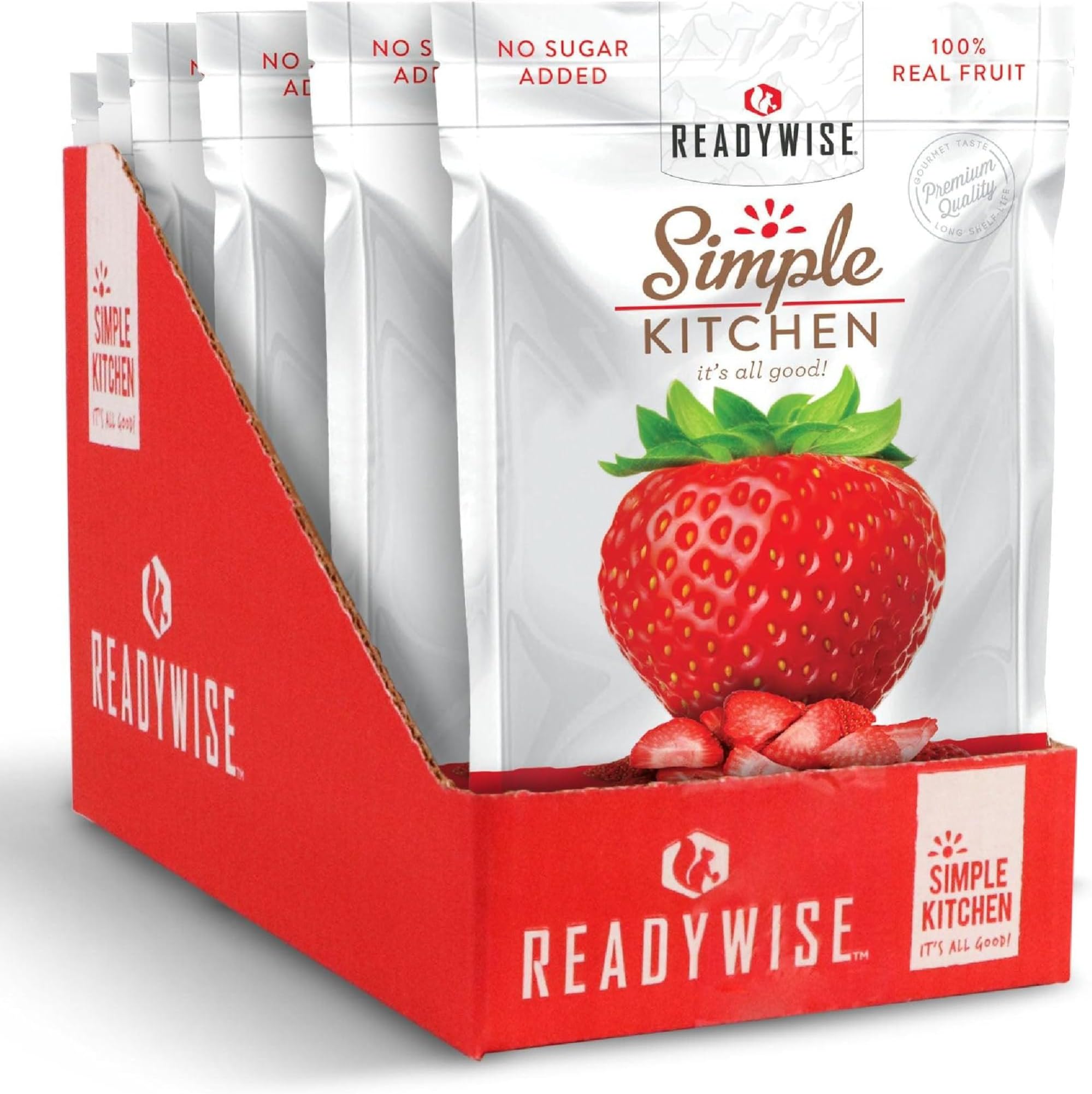 Simple Kitchen, Freeze-Dried Strawberries, 24 Servings, 6 Pack, Vegetarian, Gluten Free, Snacks, Strawberries, Dried Fruit, Pre Workout, Healthy Snacks, Camping, Backpacking, Survival Food