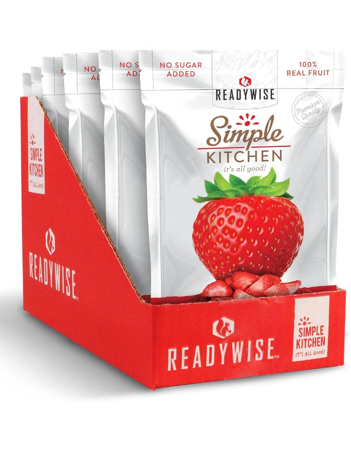 READYWISE - Simple Kitchen, Freeze-Dried Strawberries & Bananas, 24 Servings, 6 Pack, Vegetarian, Gluten Free, Snacks, Strawberries, Banana, Dried Fruit, Pre Workout, Healthy Snacks, Survival Food