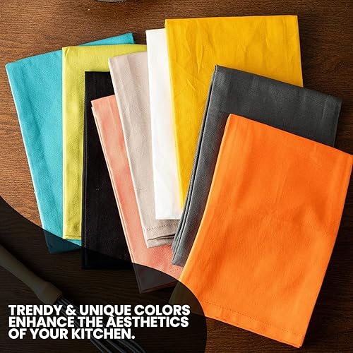 Miniatura 9 de Toallas de cocina blancas clásicas de algodón para secar pintura en aerosol, sublimación, bordado, costura de 18 x 28 pulgadas, sin arrugas,