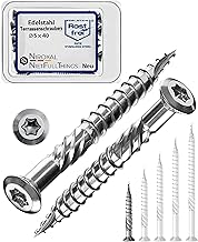 Terrassenschrauben 5x40 Edelstahl A2 Linsenkopfschrauben Torx Schrauben 5mm stark 100 Stück Holzschrauben Torx 40mm lang Edelstahlschrauben Holz korrosionsfrei