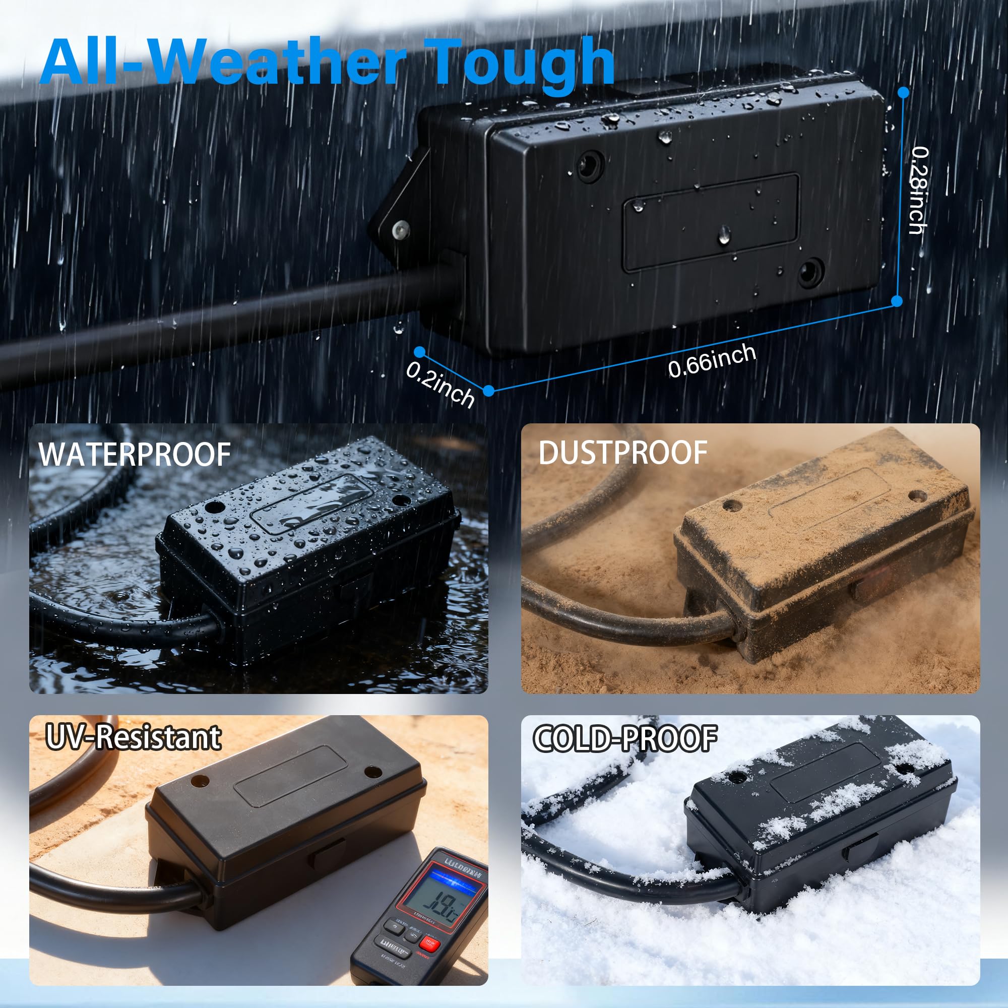 Cable de remolque en línea de 7 vías resistente de 15 pies con caja de conexiones impermeable de 7 bandas, extensión de cable conector de 7 pines para RV, camión, caravana, barco, enganche de remolque