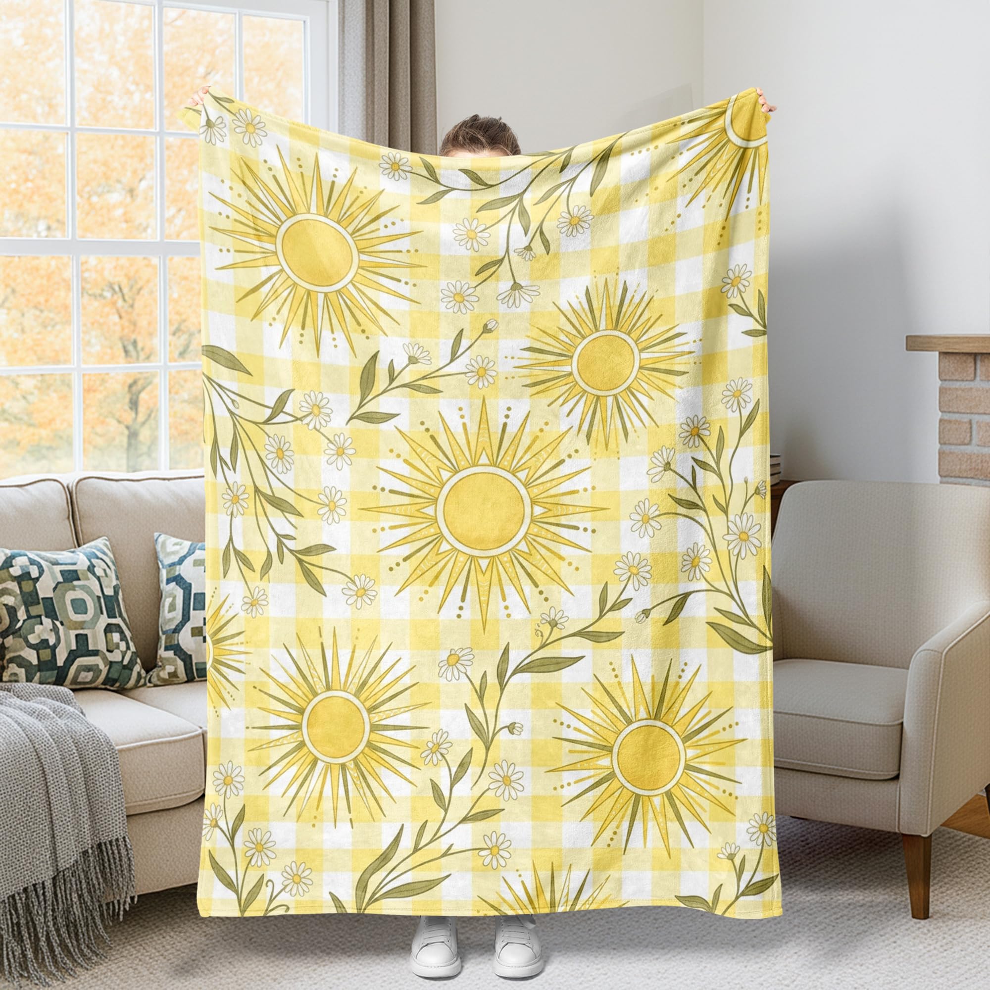 Couverture de soleil imprimée pour vos moments cocooning au salon ou au bureau