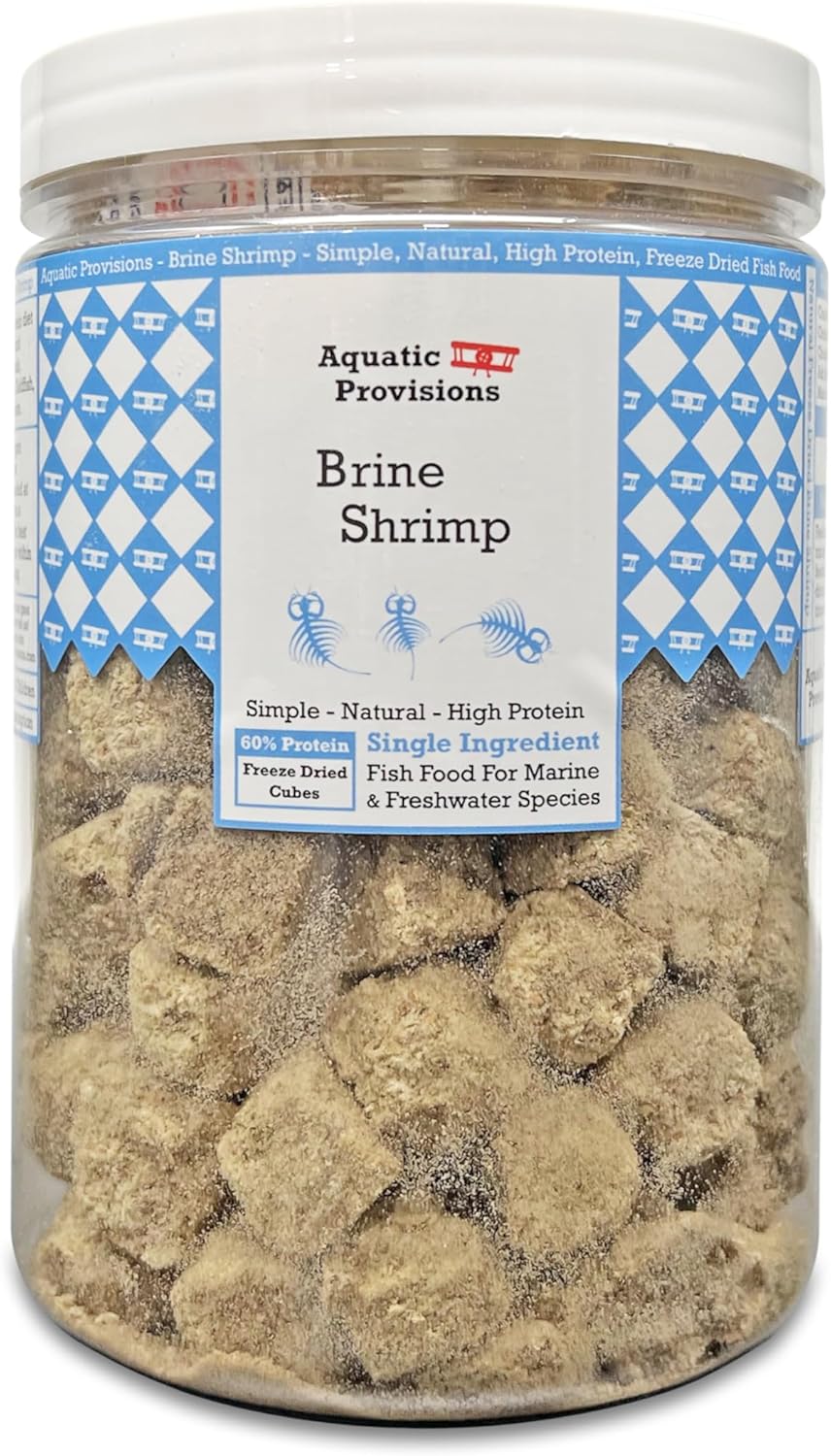 Freeze Dried Brine Shrimp Cubes 2.5 oz, Fish Food for
