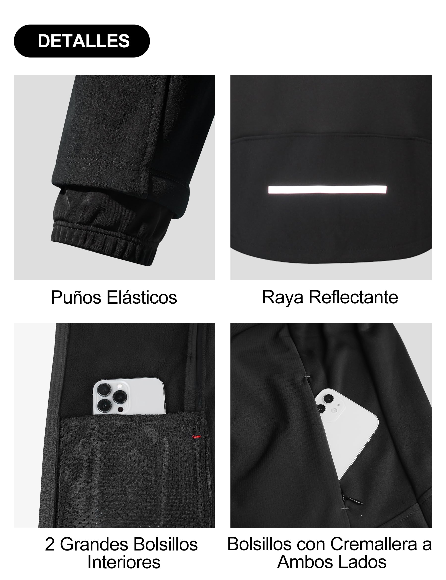 INBIKE Chaqueta Softshell Cálida Para Invierno Cazadora Resistente Al Viento y Agua Con Capucha Extraíble y Forro Polar Suave Para Trekking Senderismo Escalada Ciclismo Running 7103