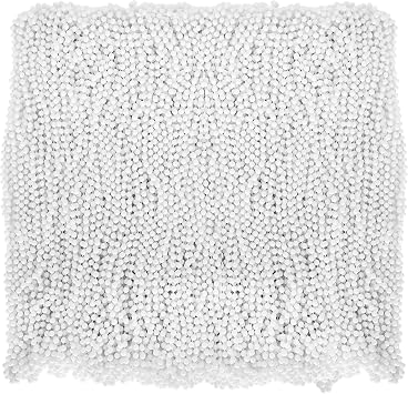 Huskein 200 PCS Beaded Necklace, 33" Mardi Gras Beads, White Bead Necklace Bulk, Mardi Gras Party Costume Accessories Parade Favors Beads Bulk for Wedding Party Favors Supplies Decor