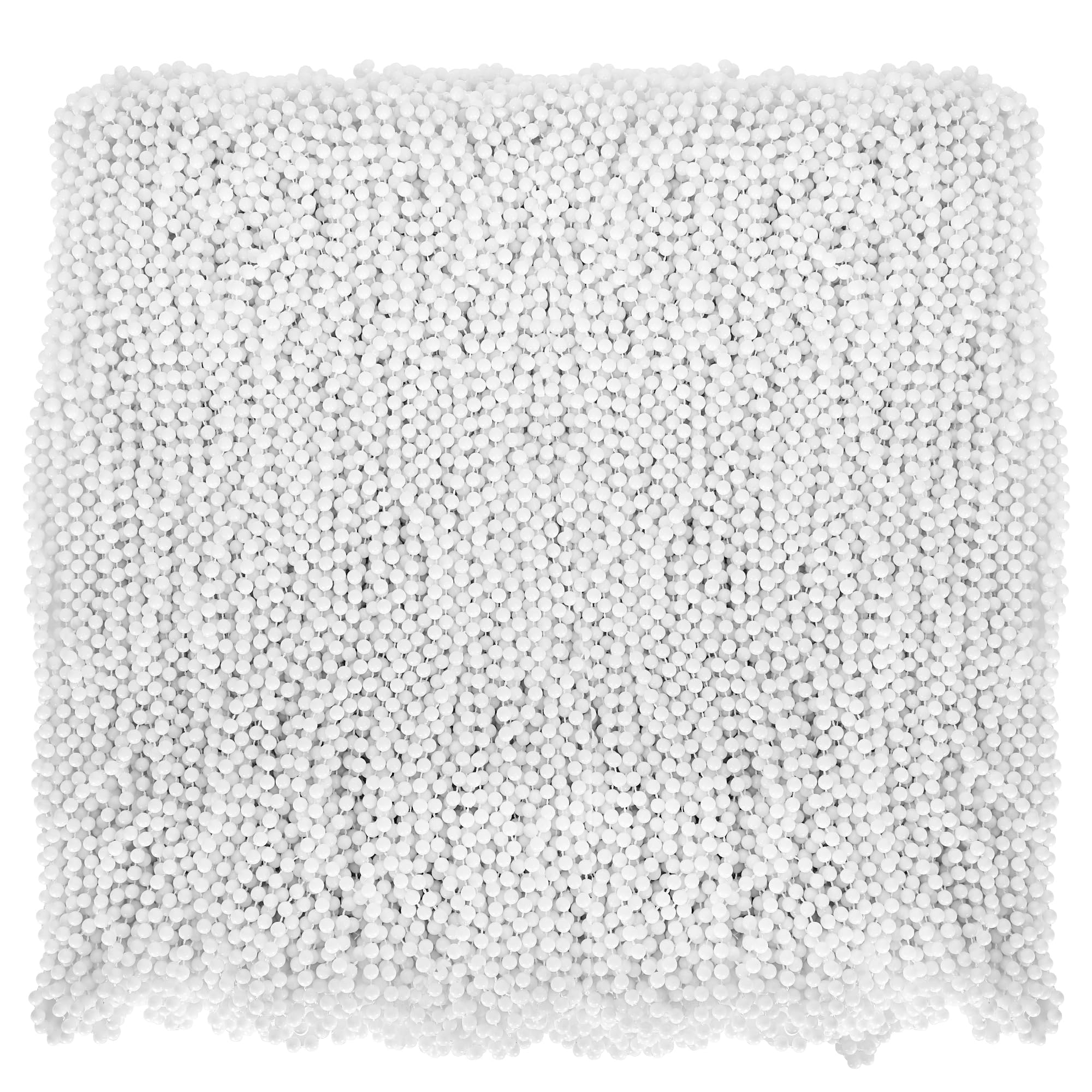 Huskein 200 PCS Beaded Necklace, 33" Mardi Gras Beads, White Bead Necklace Bulk, Mardi Gras Party Costume Accessories Parade Throws Beads Bulk Party Supplies for Wedding Pirate Baby Shower