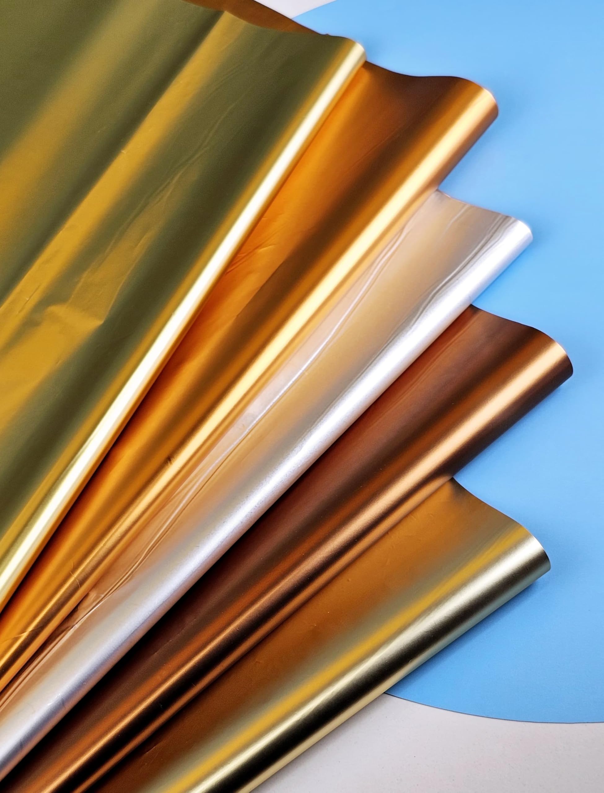 SATYAM KRAFT 10 Pcs Golden Gift Wrapping Paper Sheets | Decorative Craft Paper for Anniversary, Birthday, Wedding, Return Gifts, Scrapbooking & Packaging (Shades of Golden) (Color 1)