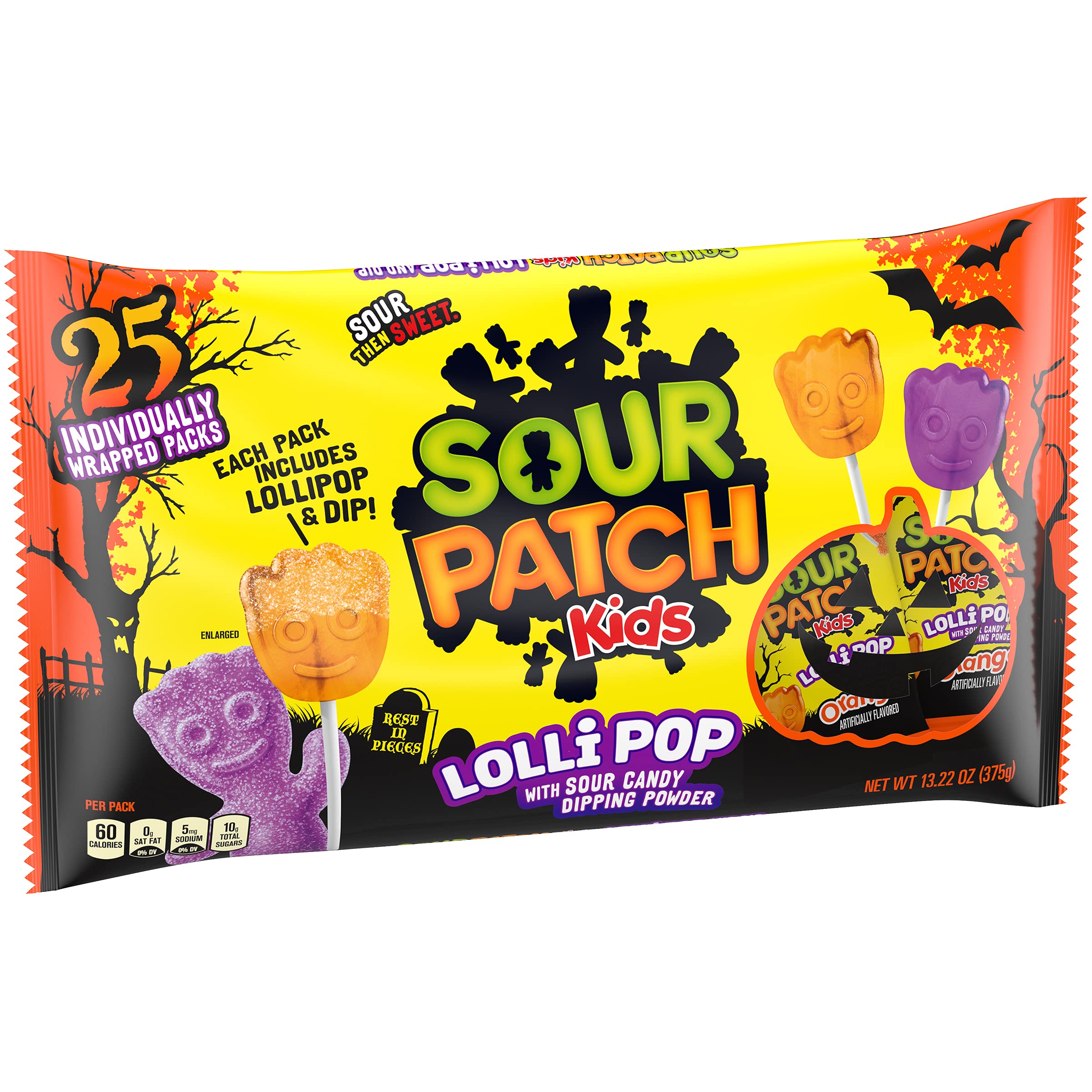 SOUR PATCH KIDS Orange & Purple Halloween Lollipops wi...B0925HSKLL