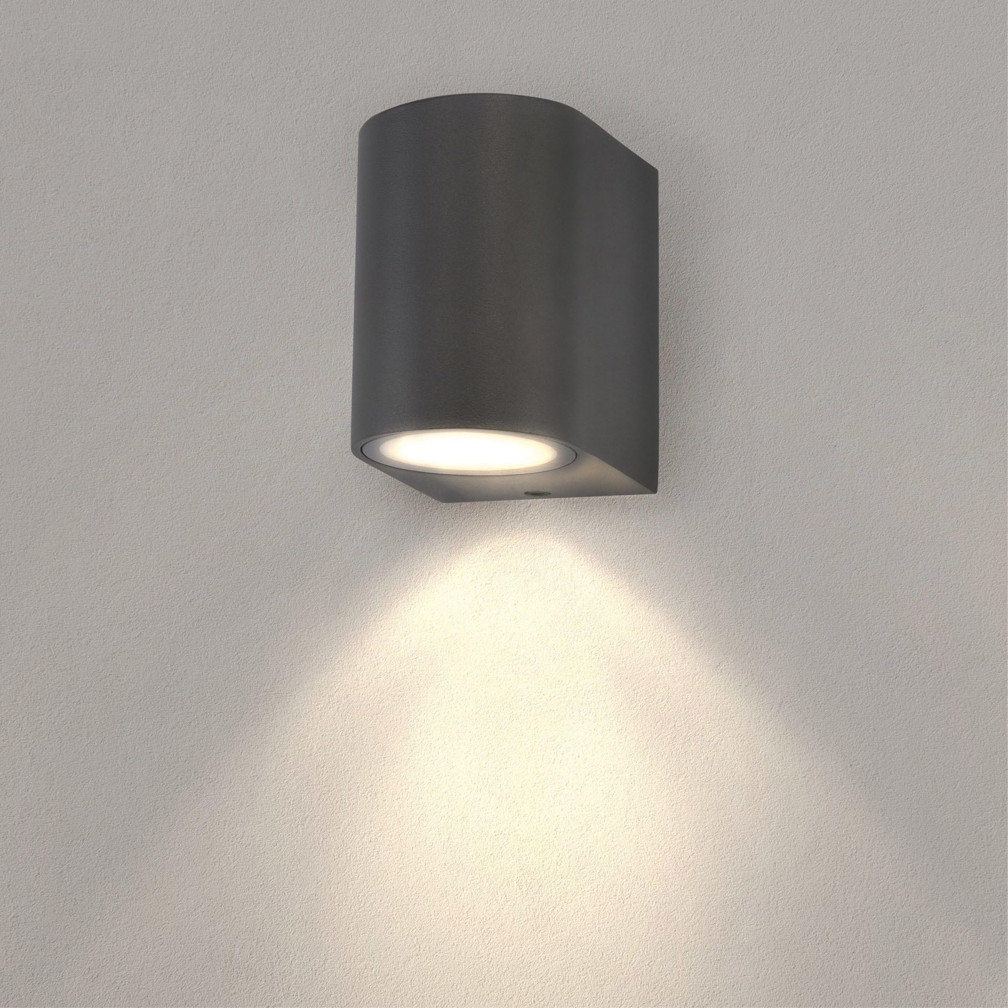 Ledvion - 4x Appliques LED, 4.5W, 2700K, IP54, Anthracite & Ronde, Spot GU10