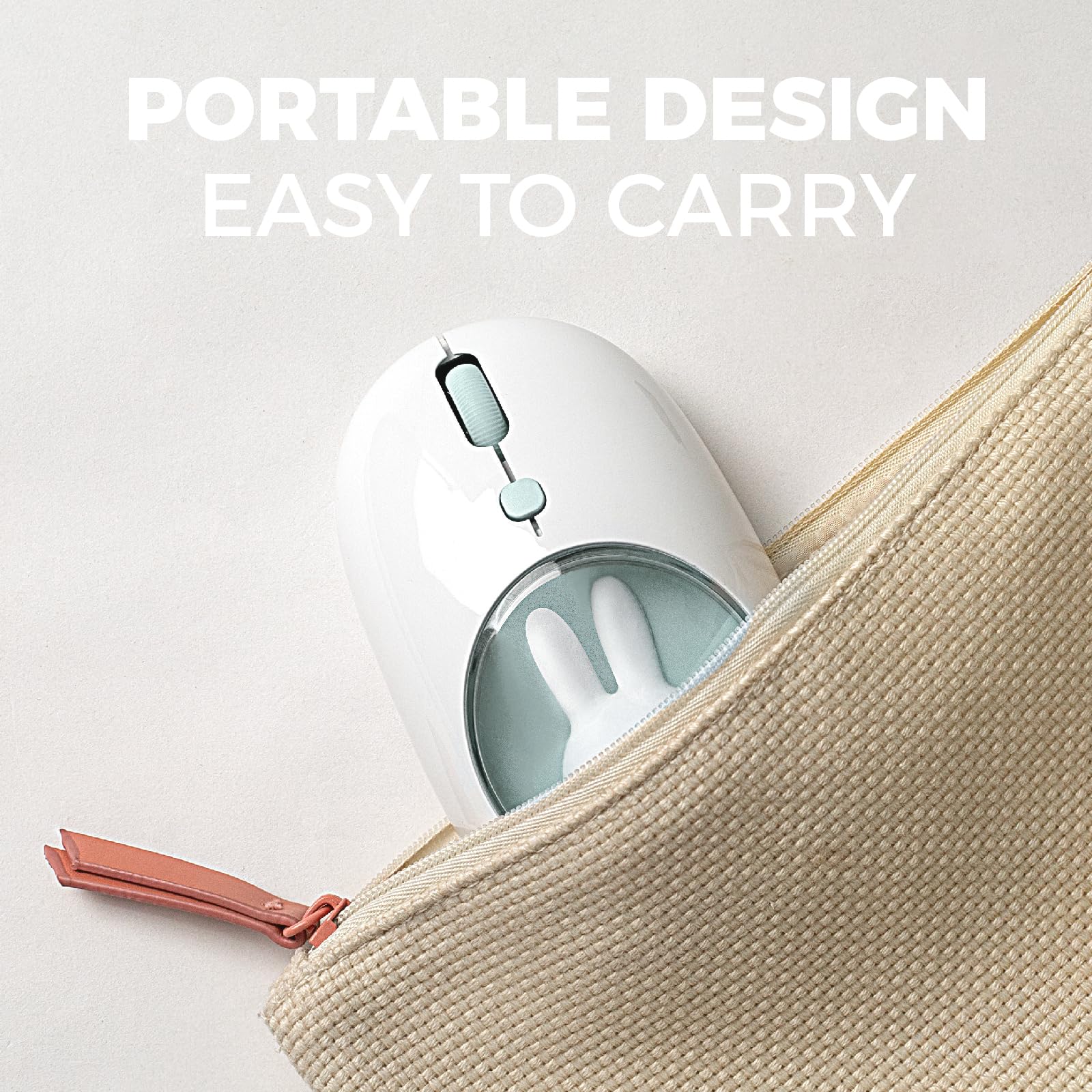MiPow x Miffy Ratón inalámbrico Bluetooth, pequeño ratón portátil, adecuado para portátiles, tabletas, etc., seguimiento sin problemas, compatible con PC y Mac, Windows y macOS, azul