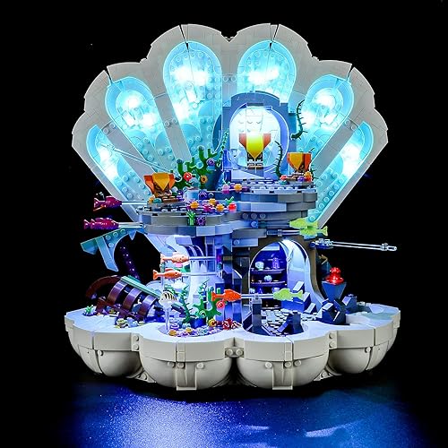 YEABRICKS Luz LED para Lego-43225 Disney La Sirenita Royal Clamshell Bloques Modelo de bloques de construcción (juego de Lego no incluido)