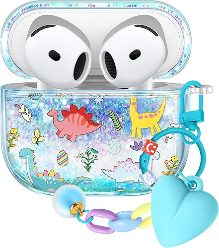 Miniatura 36 de Funda para Apple para Airpod Pro 2/1 - Funda Kawaii bonita estética femenina para niñas y mujeres, protector líquido con purpurina brillante, Rosado