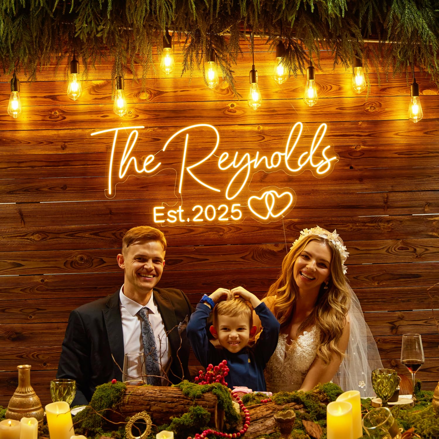 Custom Led Neon Signs - Neon Sign Customizable for Wall Decor | Personalized Neon Sign for Wedding, Led Neon Lights Light Up Sign for Family Bar Birthday Party Gift Business Shop Name Logo