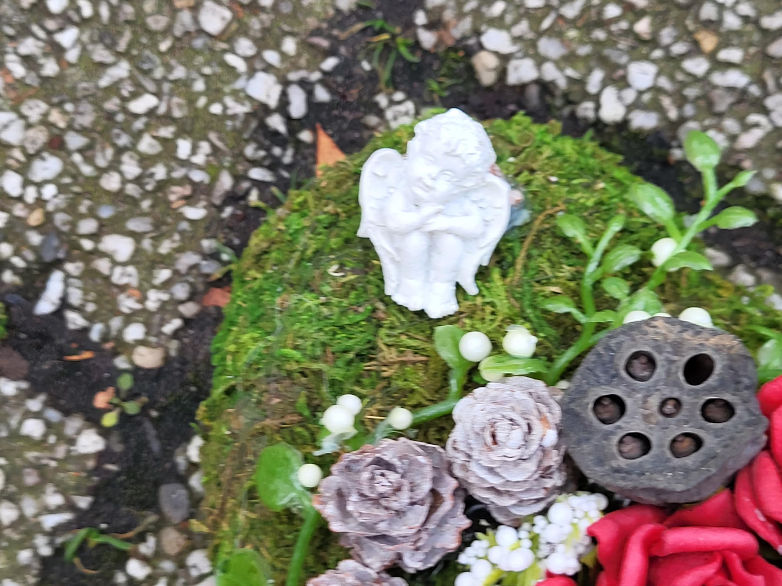 Der kleine Dekoladen Deko & Geschenke by Sabine Faust Lünen Grabherz klein 15cm Urnenwand Grabschmuck Grabgesteck Totensonntag Urnengrab rote Rosen