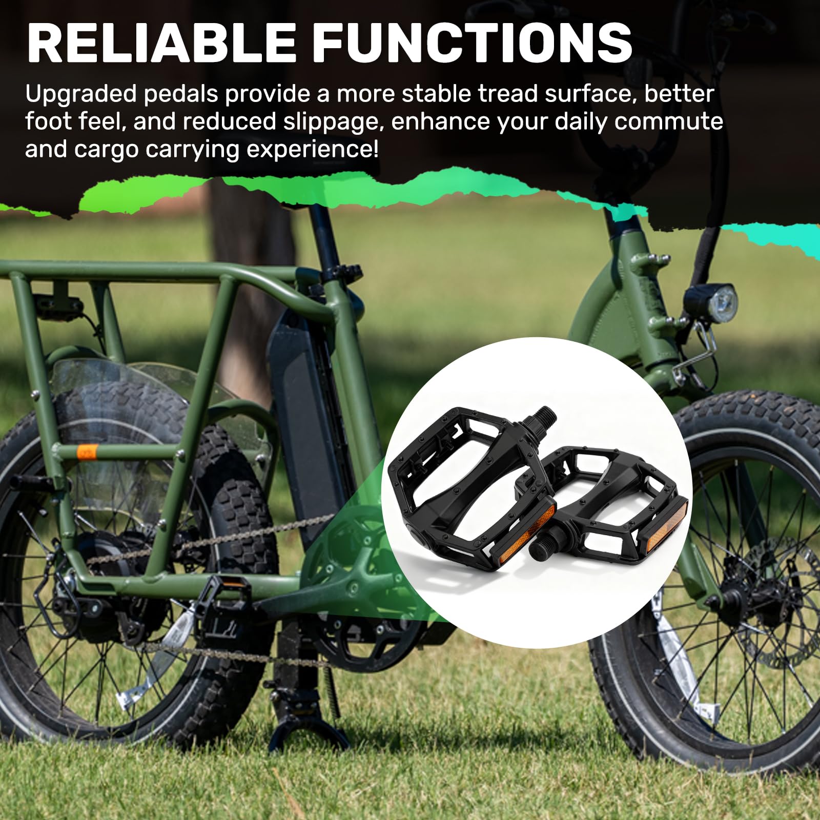 pedal rad Jerbor Premium Foot Pegs for Power, Anti-Slip Pedals for RadRunner 2 Hövding Kopf-Airbag: Aufblasbarer Helm Technical Tees Farbe:Blau/Blumen Choose from five power