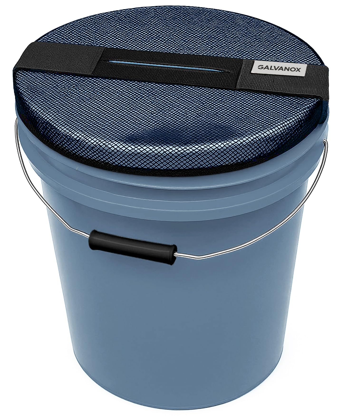 Galvanox Mesh Lid for 5 Gallon Bucket, Compatible with Yeti Loadout Buckets - Boat Trash Can Cover for Fishing and Boating (Black)