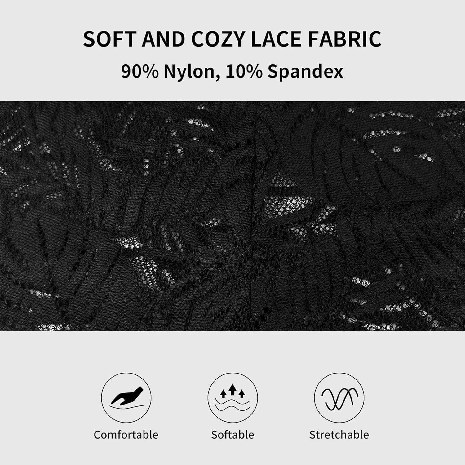 High Waisted Thongs Lace Full Coverage Soft Tangas Tropical Plants Lace Thongs Comfortable Sexy Underwear - Image 4