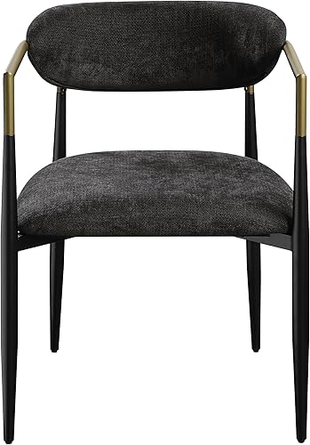 Miniatura 4 de Acme Jaramillo - Silla auxiliar tapizada en madera y tela, color negro (juego de 2)