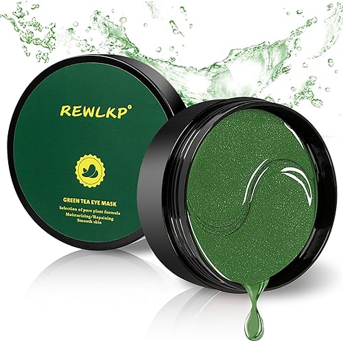 60 Pcs Under Eye Patches Wrinkle Treatment for Women, Collagen Eye Mask, Green Tea Eye Mask for Removing Dark Circles and Puffiness