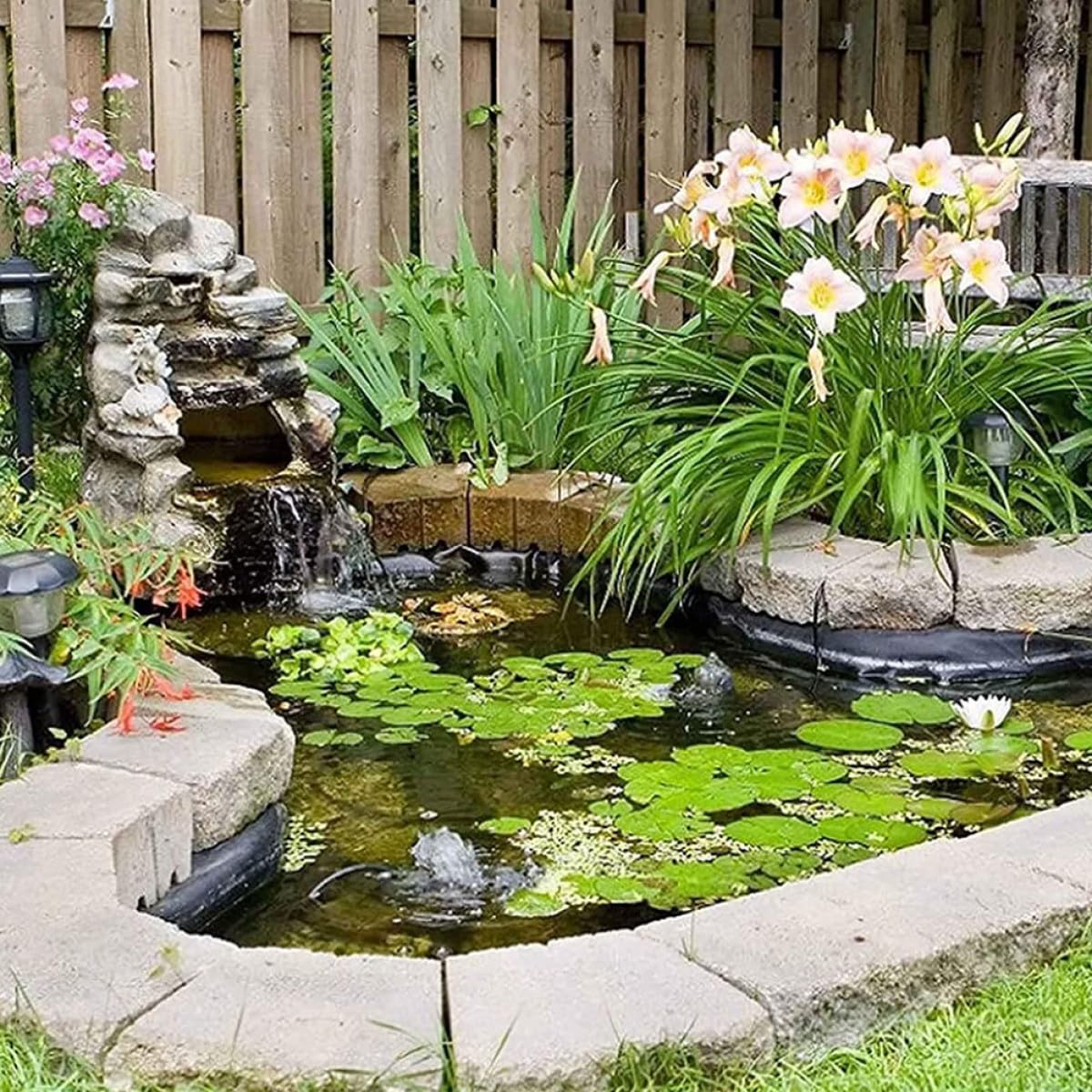 VICASKY Telo per Stagno Giardino Esterno in Hdpe Flessibile e Resistente Rivestimento per Piscine stagni e fontane Facilmente tagliabile e riparabile Adatto stagni e cascate