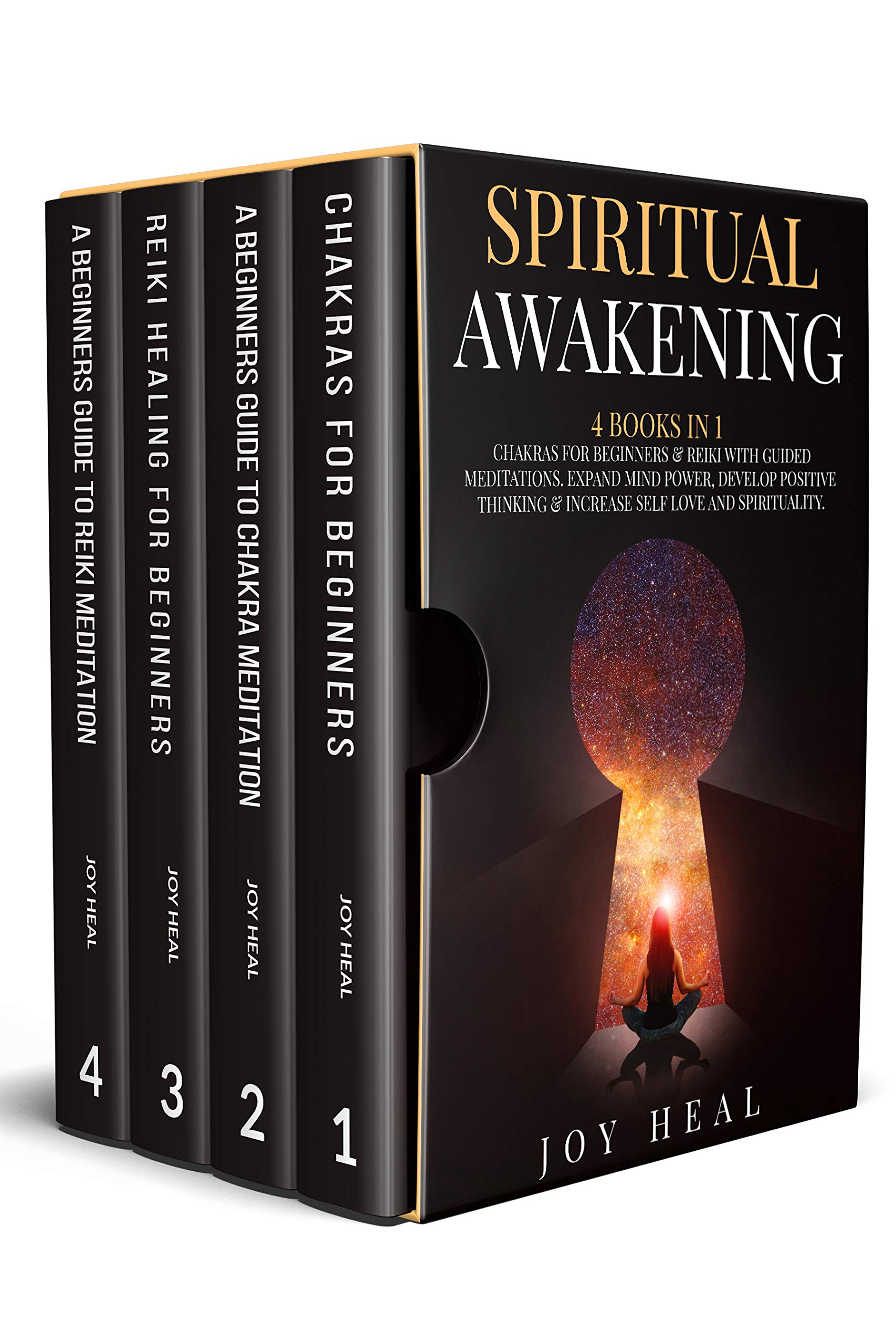 Spiritual Awakening: 4 Books in 1: Chakras for Beginners & Reiki with Guided Meditations. Expand Mind Power, Develop Positive Thinking & Increase Self Love and Spirituality.