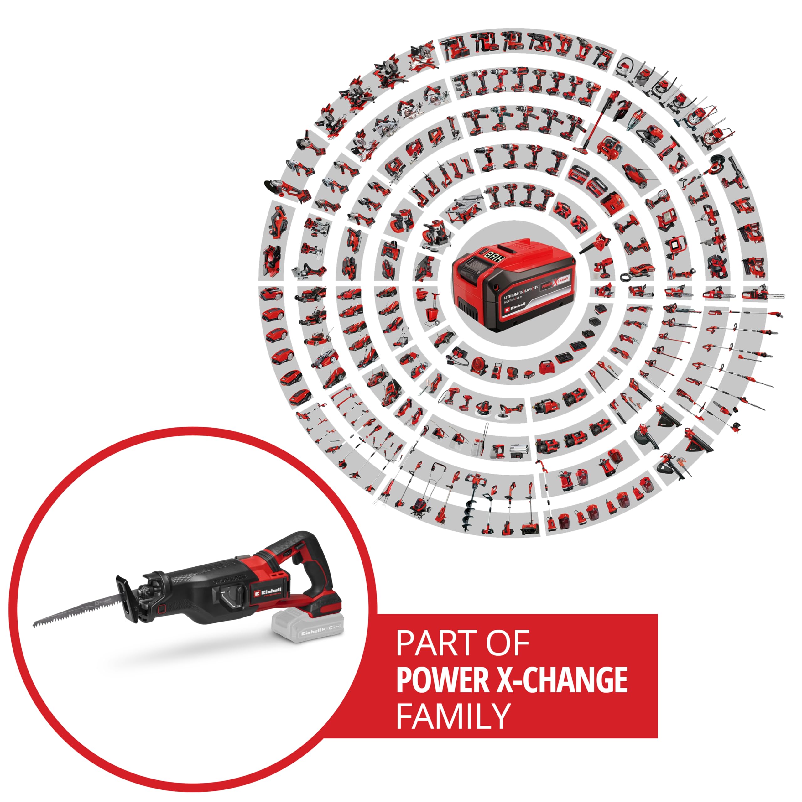 Einhell Professional Akku-Universalsäge TP-AP 18/32 Li BL - Solo PXC (18 V, 1300 W, Brushless, 32 mm Hubhöhe, 300 mm Schnitttiefe in Holz, inkl. 2x Sägeblatt, ohne Akku)