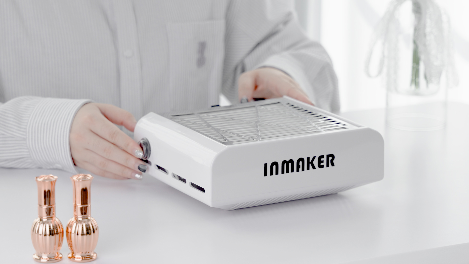 INMAKER Nail Dust Collector Machine 60W with 2 Reusable Filters