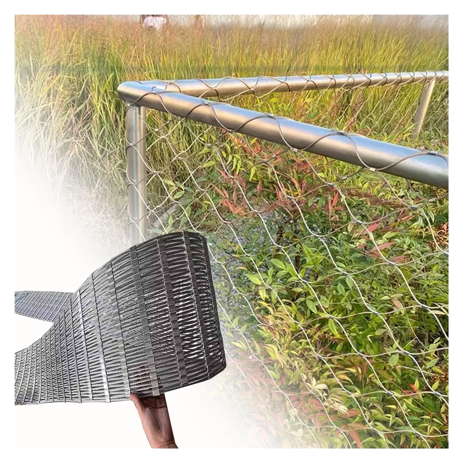 Rete metallica in acciaio inossidabile 304 7 cm/1,5 mm per recinzione da giardino agricola protezione fai da te (2 x 8 m) per spazi esterni sicuri