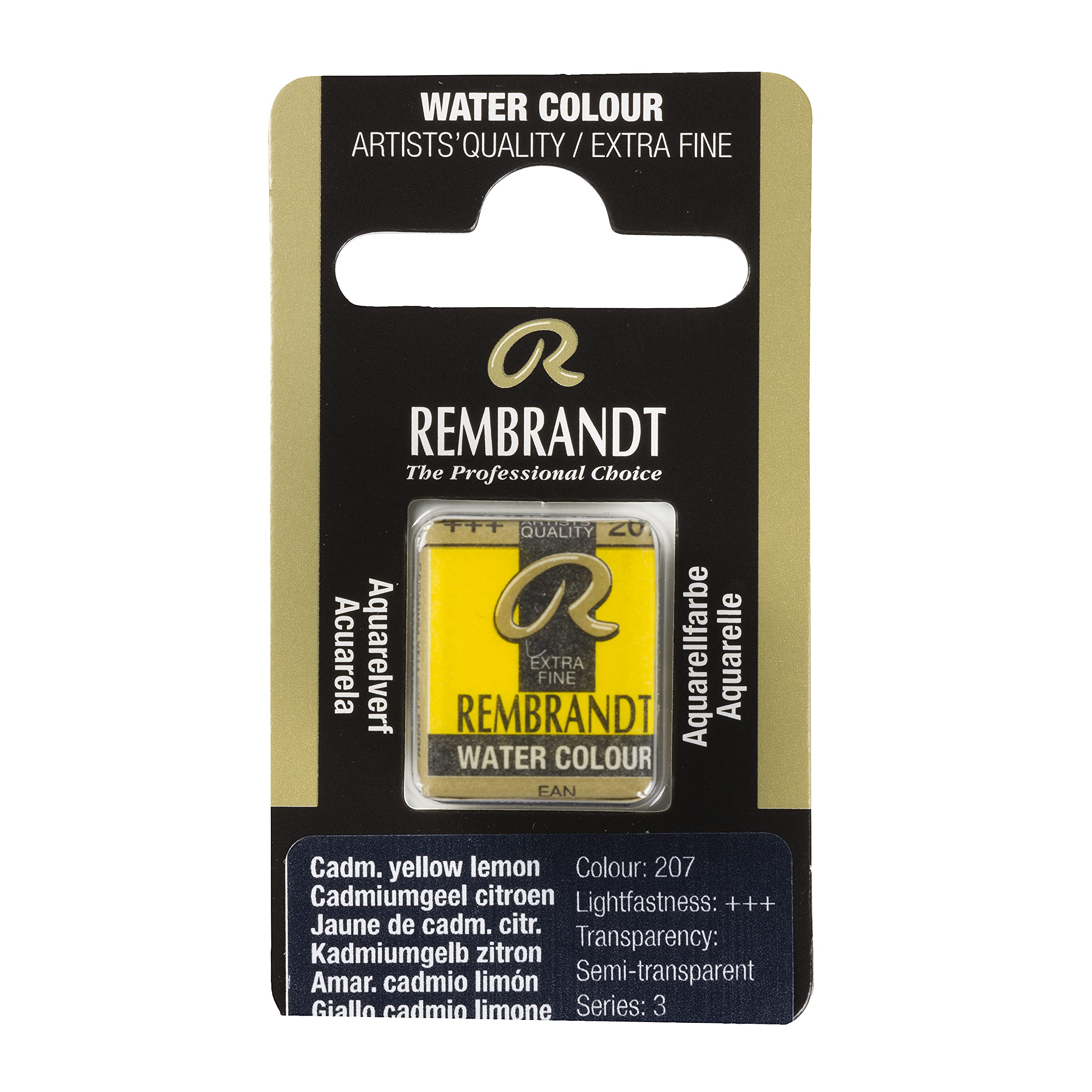 Rembrandt Cadmium Yellow Lemon Watercolour Pan 207 (05862071)