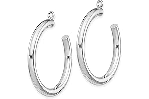 14K White Gold Tube Hoop Earring Jackets Cool Carats