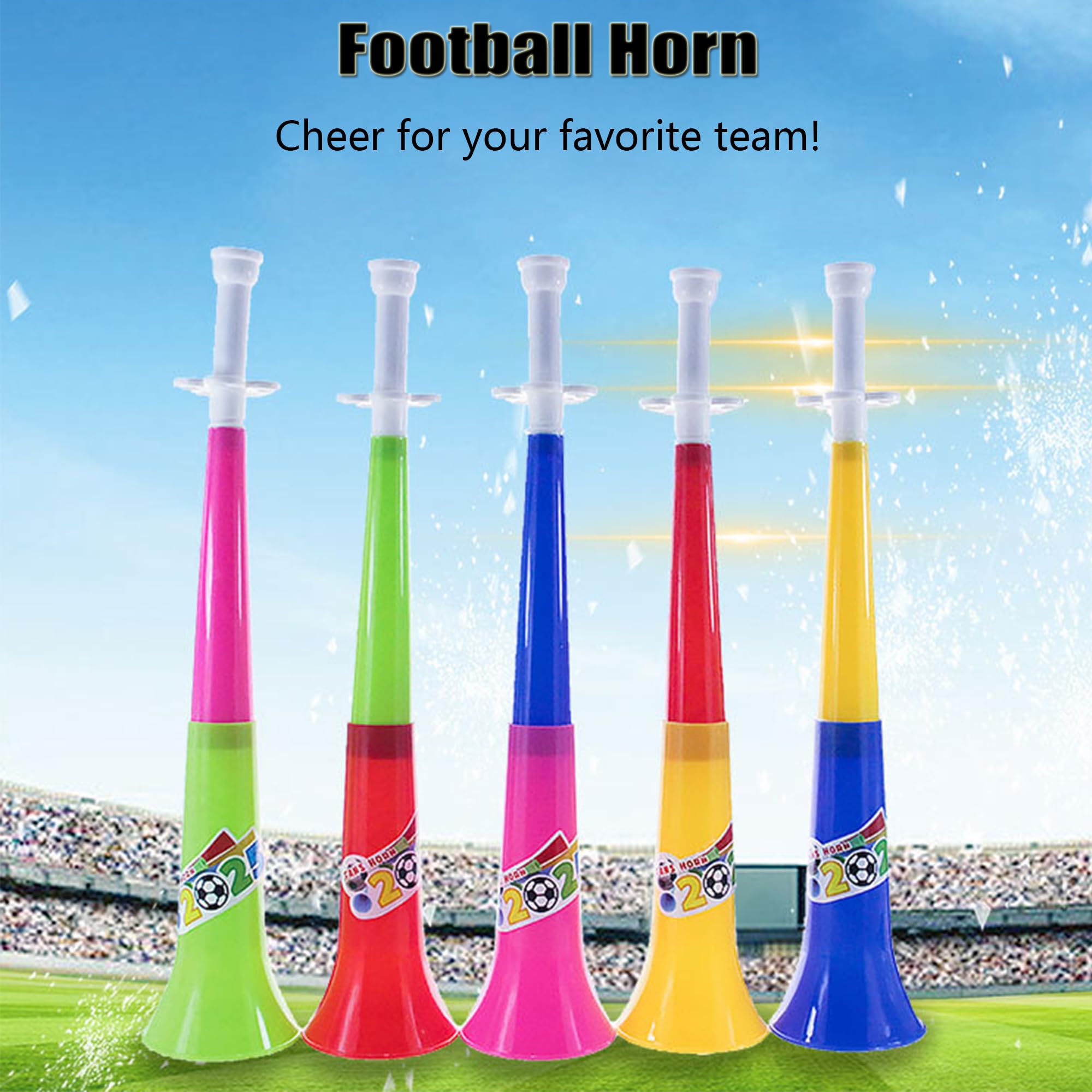 2 Pcs Corne Vuvuzela Tröte Très Bruyant Klaxons Bruyants Jouer Trompette Plastique Fanfare Football Corne Stade Faiseurs Bruit Fan Claironne Bruyamment Événements Sportifs Match
