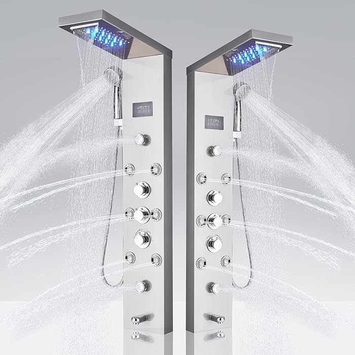 Buy YAGATAP LED Shower Panel Tower System,Bathroom 6Function Shower Tower,Rain Massage Full