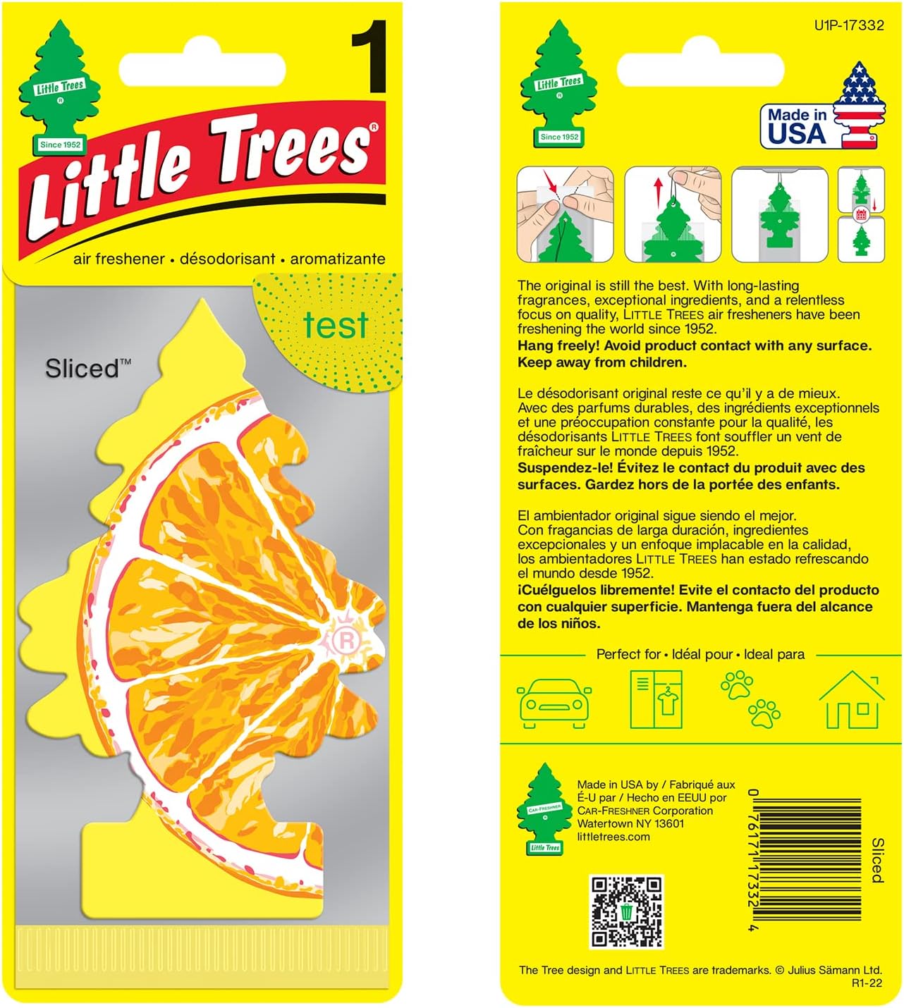 Little Trees Sliced Air Freshener | Tree-Shaped Hanging Design | Ideal For Car, Home, Wardrobes etc | Imported from USA
