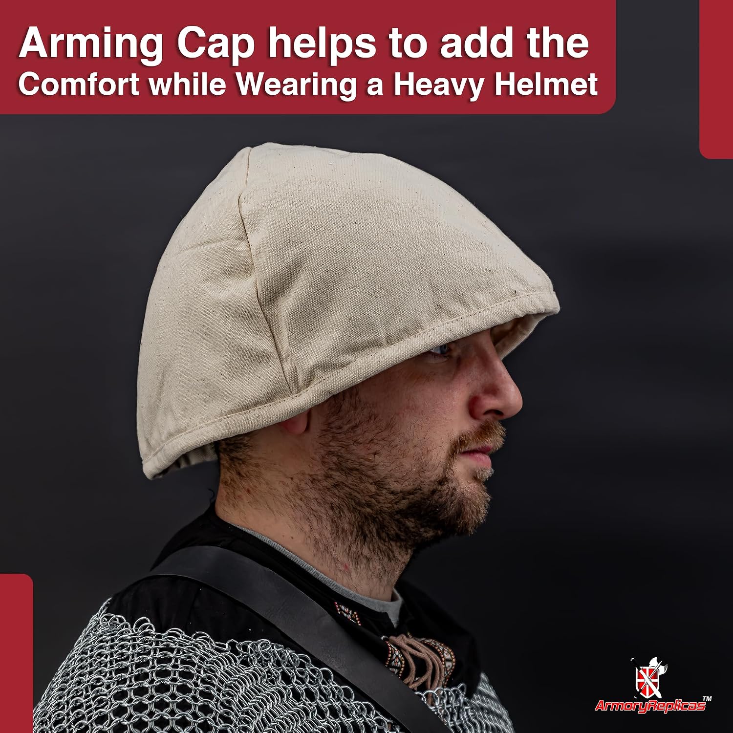 Armory Replicas™ Medieval Padded Armor Set Cap Collar Bracers Greaves Cotton Reenactment Gear