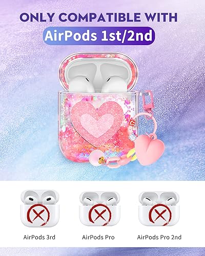 Miniatura 2 de Funda para Apple para Airpod 21 - Kawaii Linda Estética Femenina para Niñas y Mujeres Protector con Purpurina Líquida Brillante Diseño Llamativo