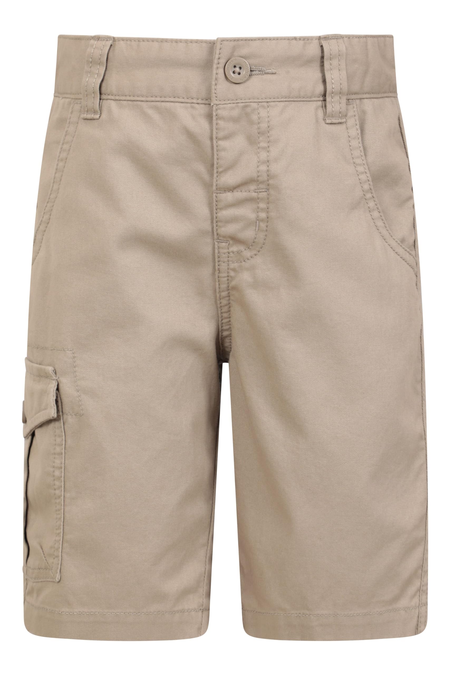Mountain Warehouse Cargo Kids Shorts - 100% Cotton Pants, Adjustable Waistband, Soft Childrens Shorts, Pockets, Easy Care - Spring Summer, Camping, Travelling Beige Kids Size 5-6 Years
