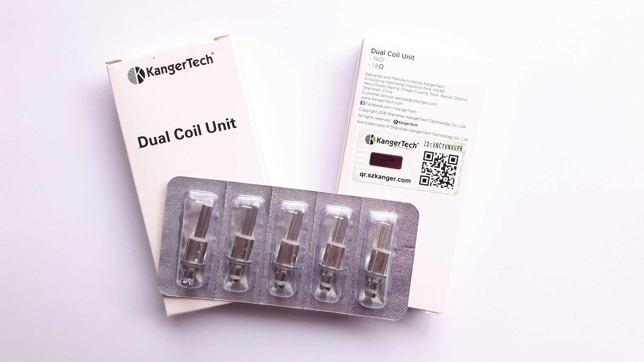 KangerTech Dual Coil Head 1.8ohm (Pack of 5) for Protank 3, Mini Protank 3, Aerotank, Evod2, Emow