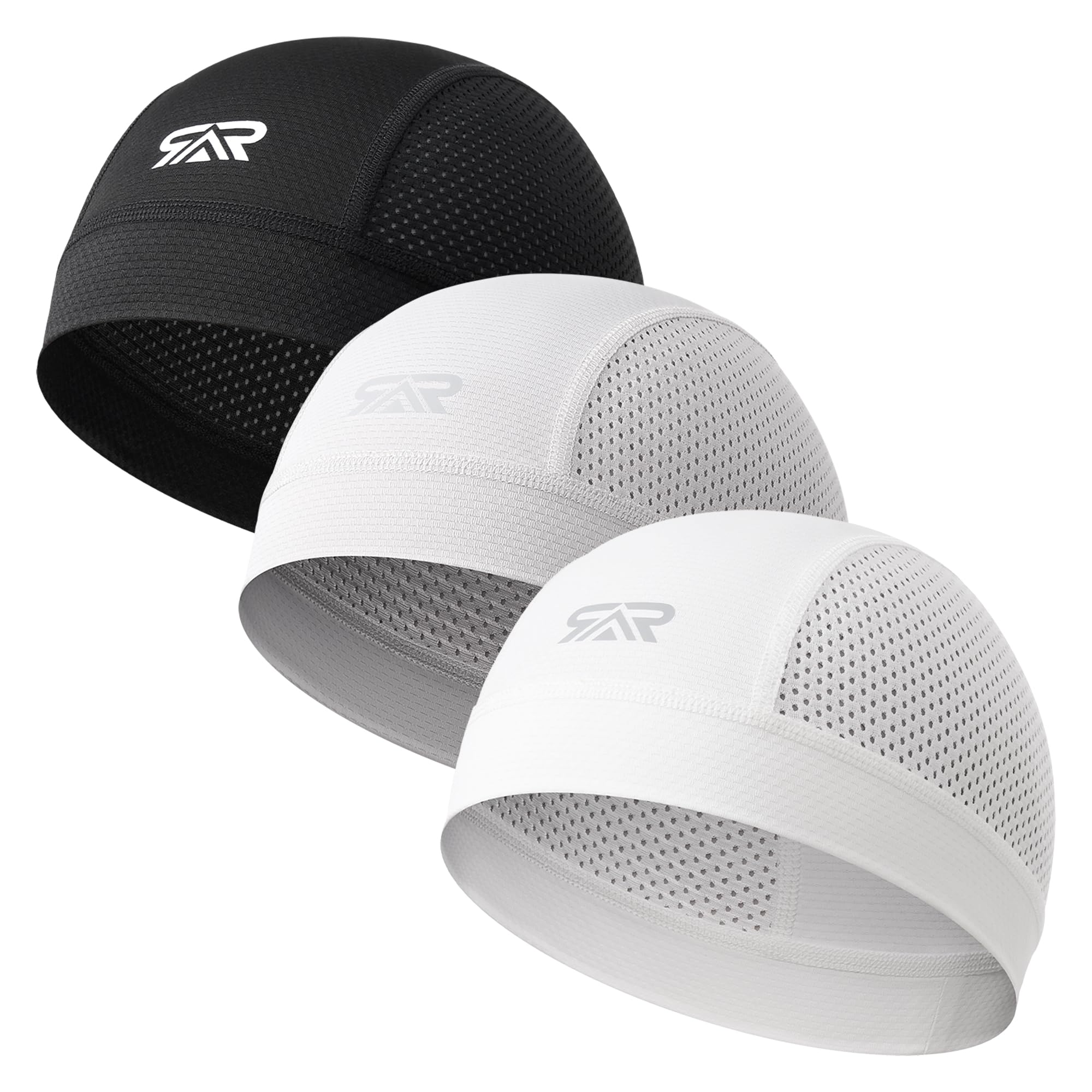 3-Pack Breathable Mesh Skull Cap Sweat Control Helmet Liner