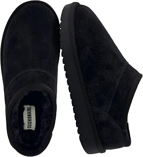 CUSHIONAIRE Hilo-3 Cozy Suede Womens Slippers, Soft Faux Fur Lined Slip On House Shoes for Women with Cushioned Memory Foam